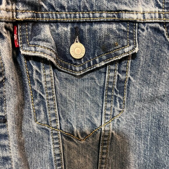 (VC) Vintage 1999 Levis 501 Red Tab Jean Trucker Vest - Picture 4 of 7